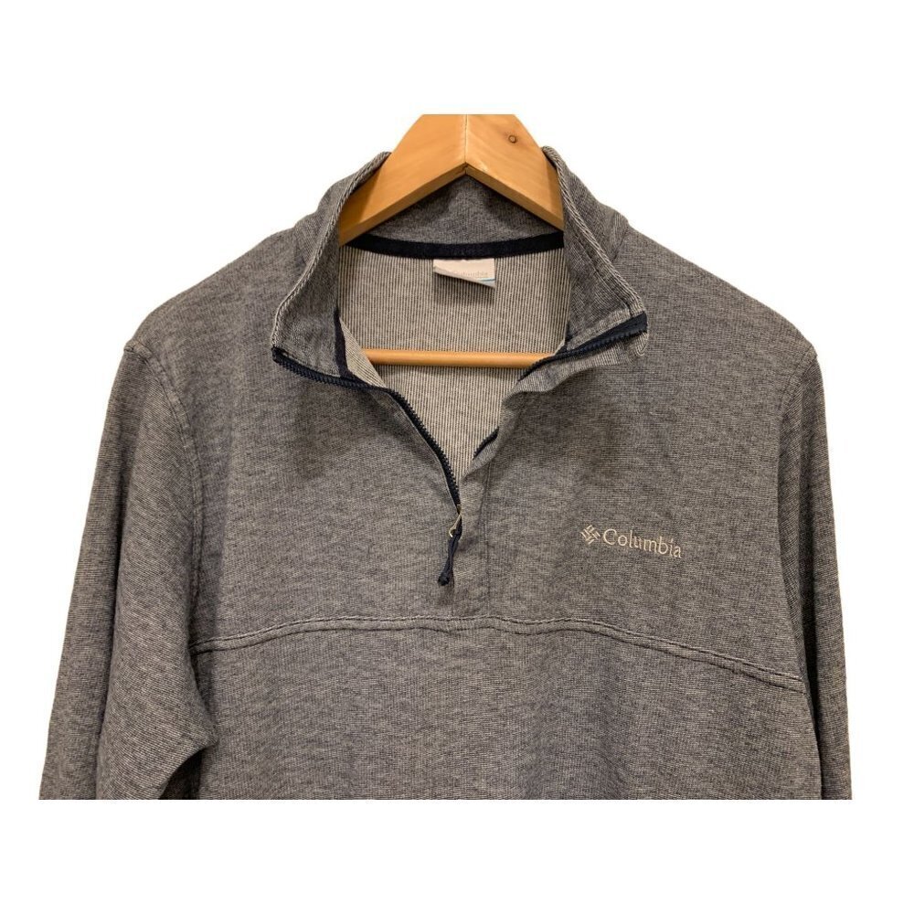 Mens COLUMBIA Grey Long Sleeve 1/2 Zip Sweatshirt  Size Med